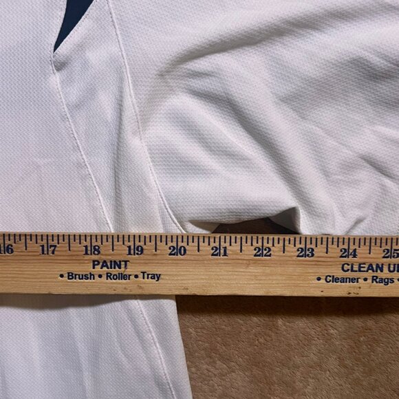 Nike Fit Dry Men Large White Black Short Sleeve 3 Button Collared Golf Polo (W) - Picture 5 of 8